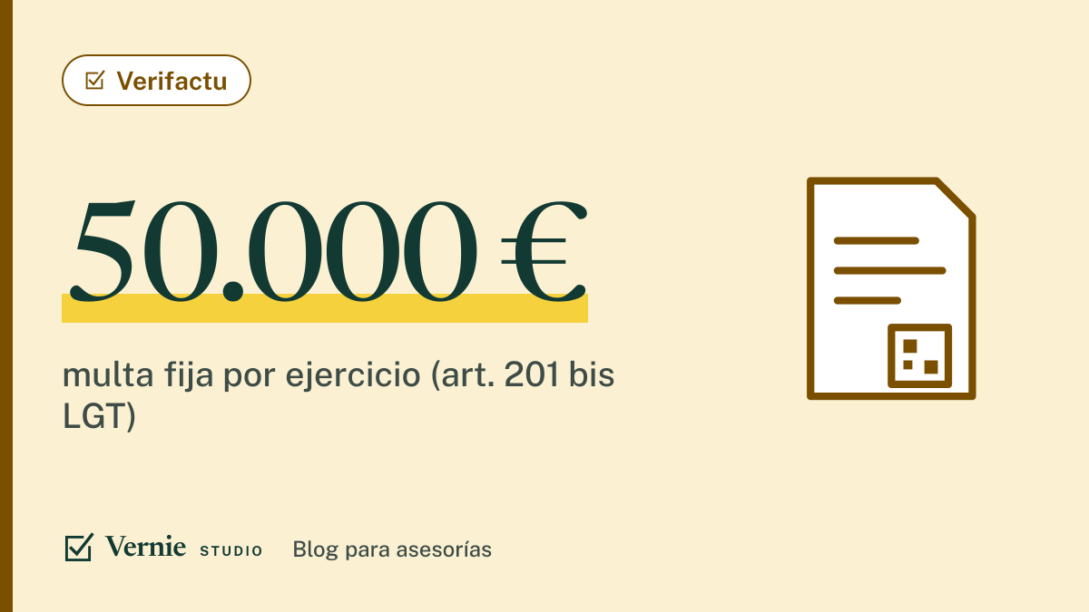 Portada del artículo: Sanciones de Verifactu: qué castiga exactamente el artículo 201 bis y qué no