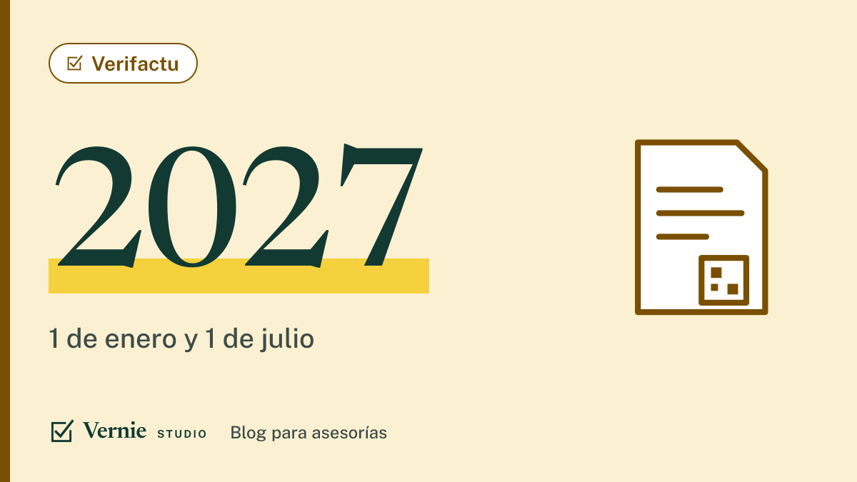 Portada del artículo: Verifactu en 2027: fecha de entrada en vigor, cronología y territorios, con las fuentes al lado